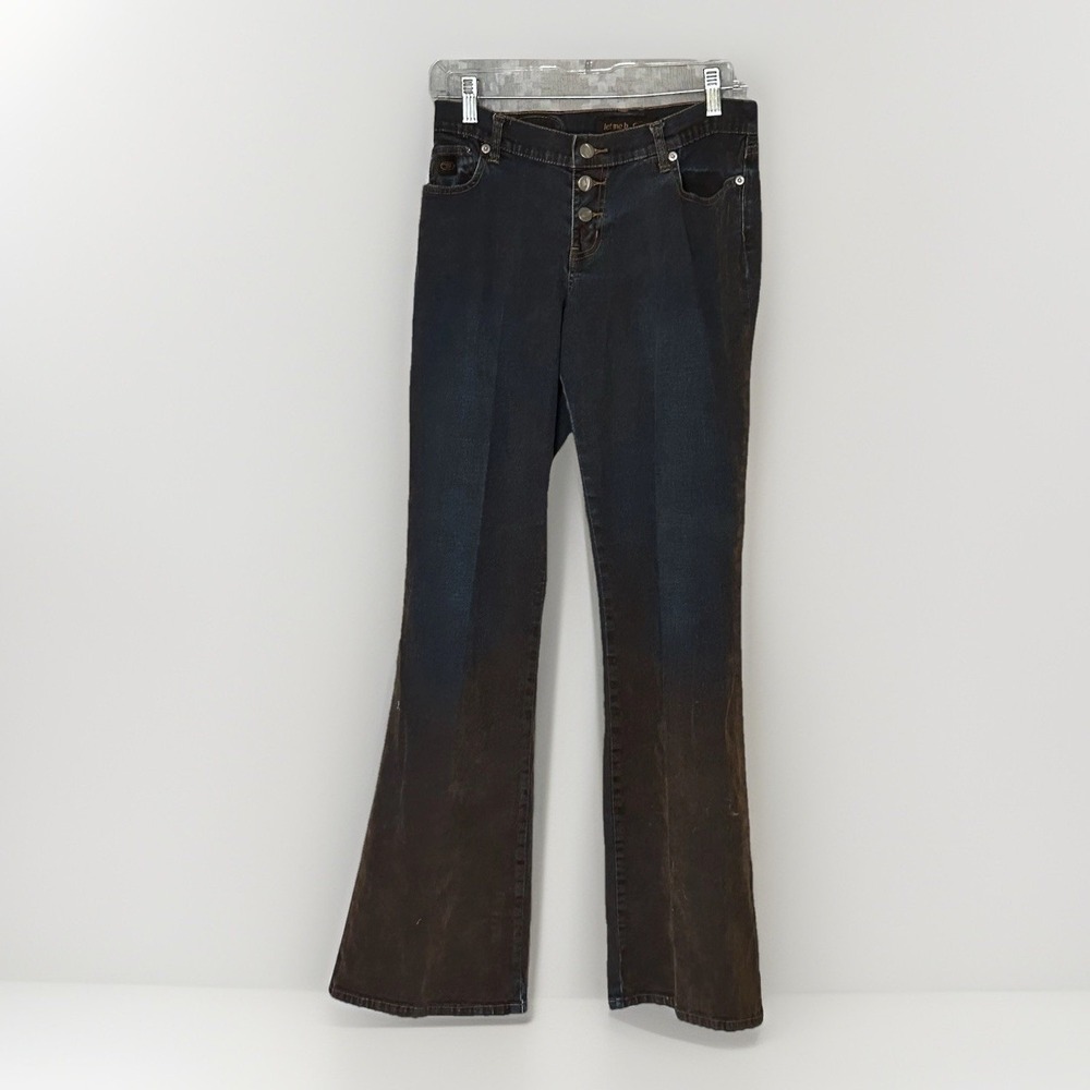 Bongo Flirty Bootcut Jeans Women 9 Blue Brown Metallic Original‎ Comfort Cowgirl
